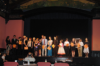 Piano Studio Gallery:  "You Got Rhythm" closing ceremony. On the stage are the prize-winners in the piano, violin and voice competition. The First Prize of Junior won Jennifer Liu, a piano student of Yevgeny Morozov.